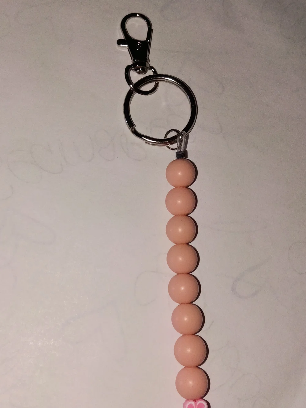 Beaded Pink Ladies Keychain Charm - Stylish Accent